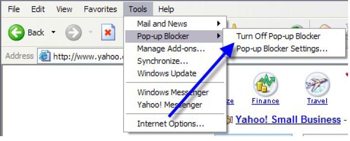 Ventanas emergentes explorer - donde esta el bloqueador de ventanas emergentes